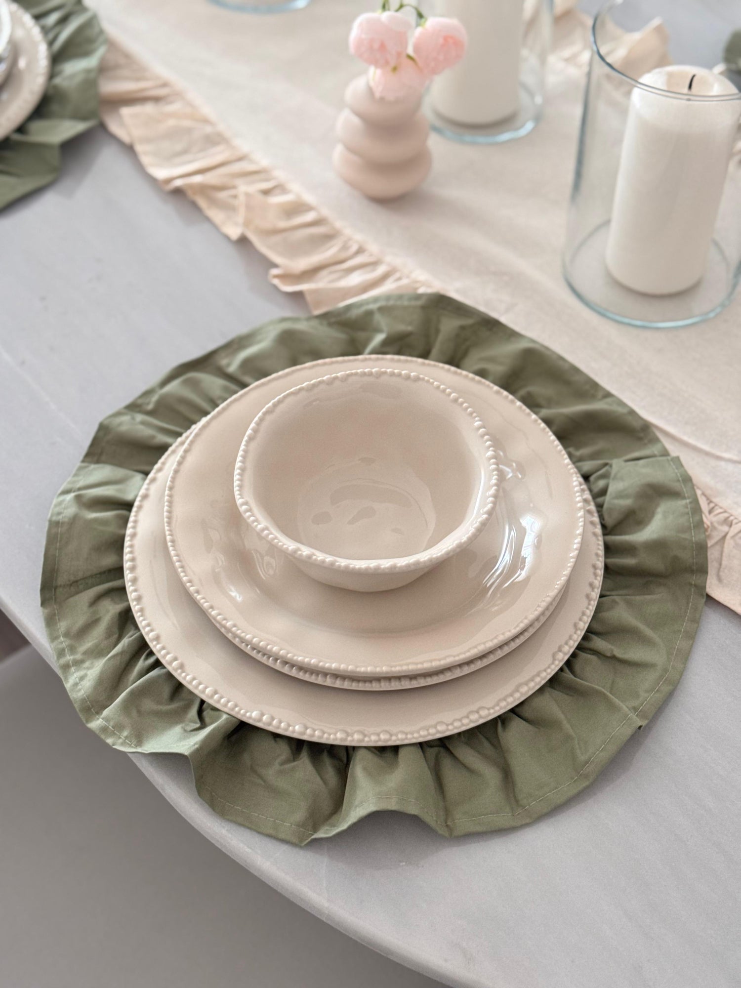 Pearl Teller-Set Beige 24-teilig