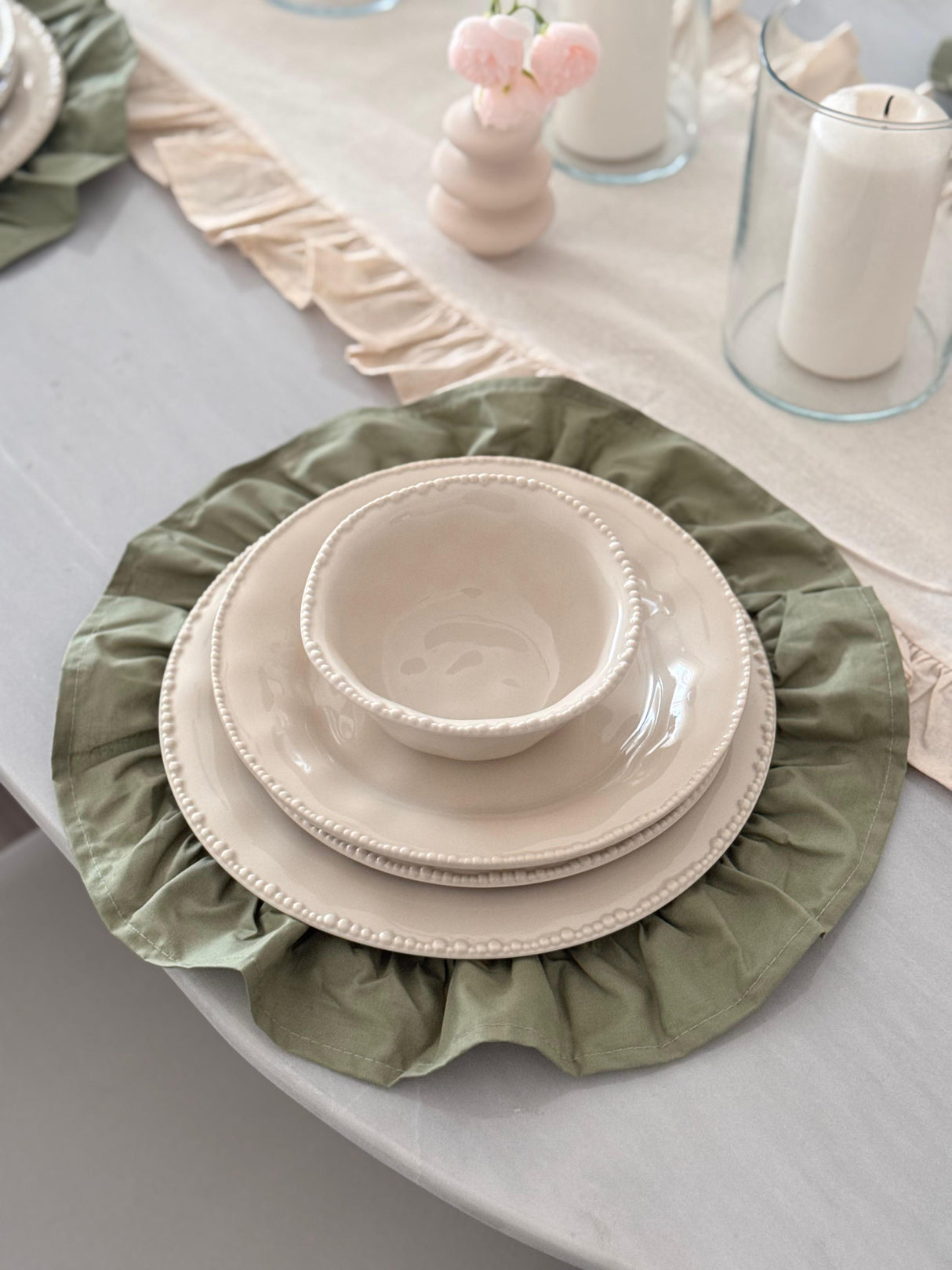 Pearl Teller-Set Beige 24-teilig