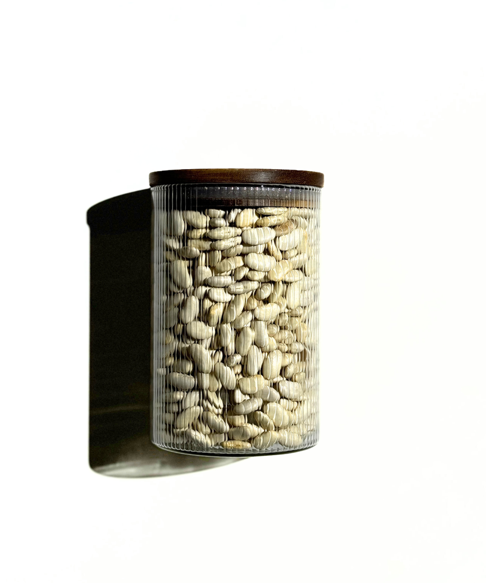 Vorratsgläser Stripe Akaziendeckel 2er Set