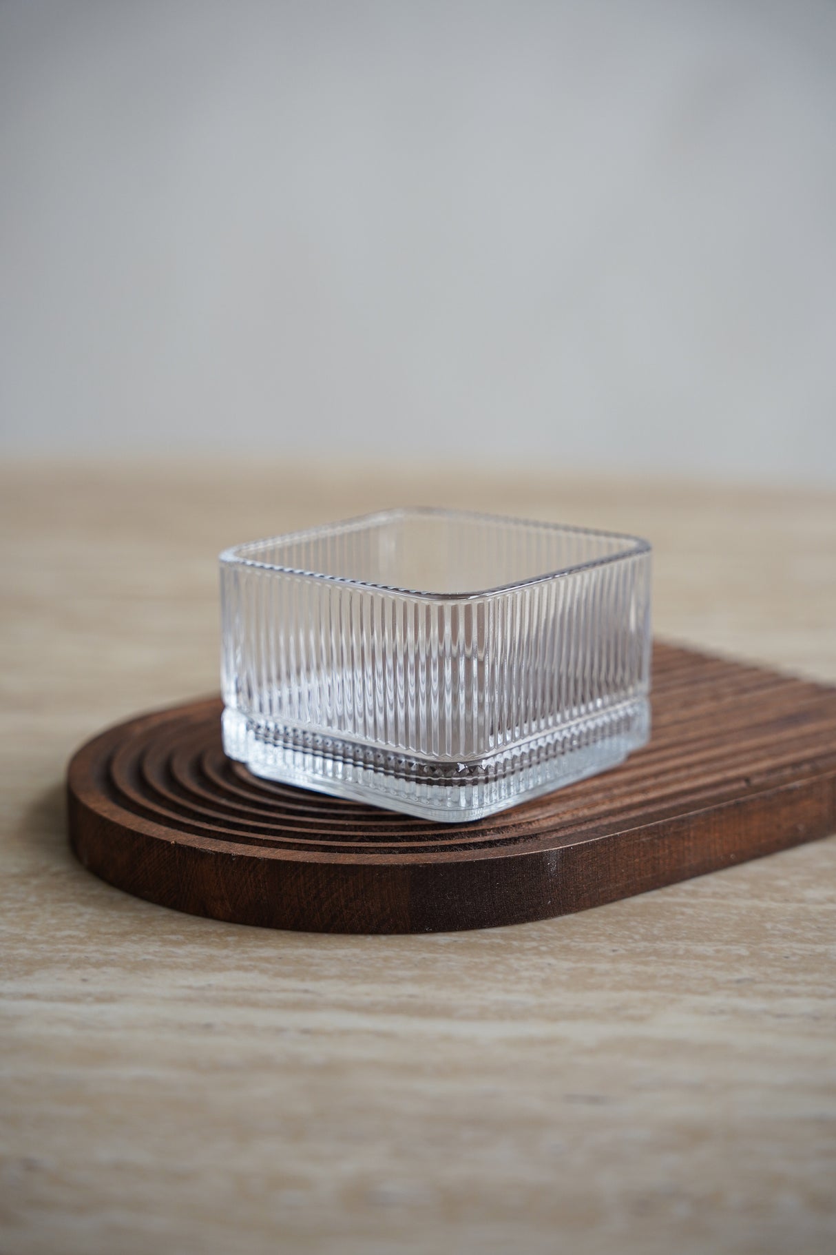 Rillen Glas Schale Kare 6er Set