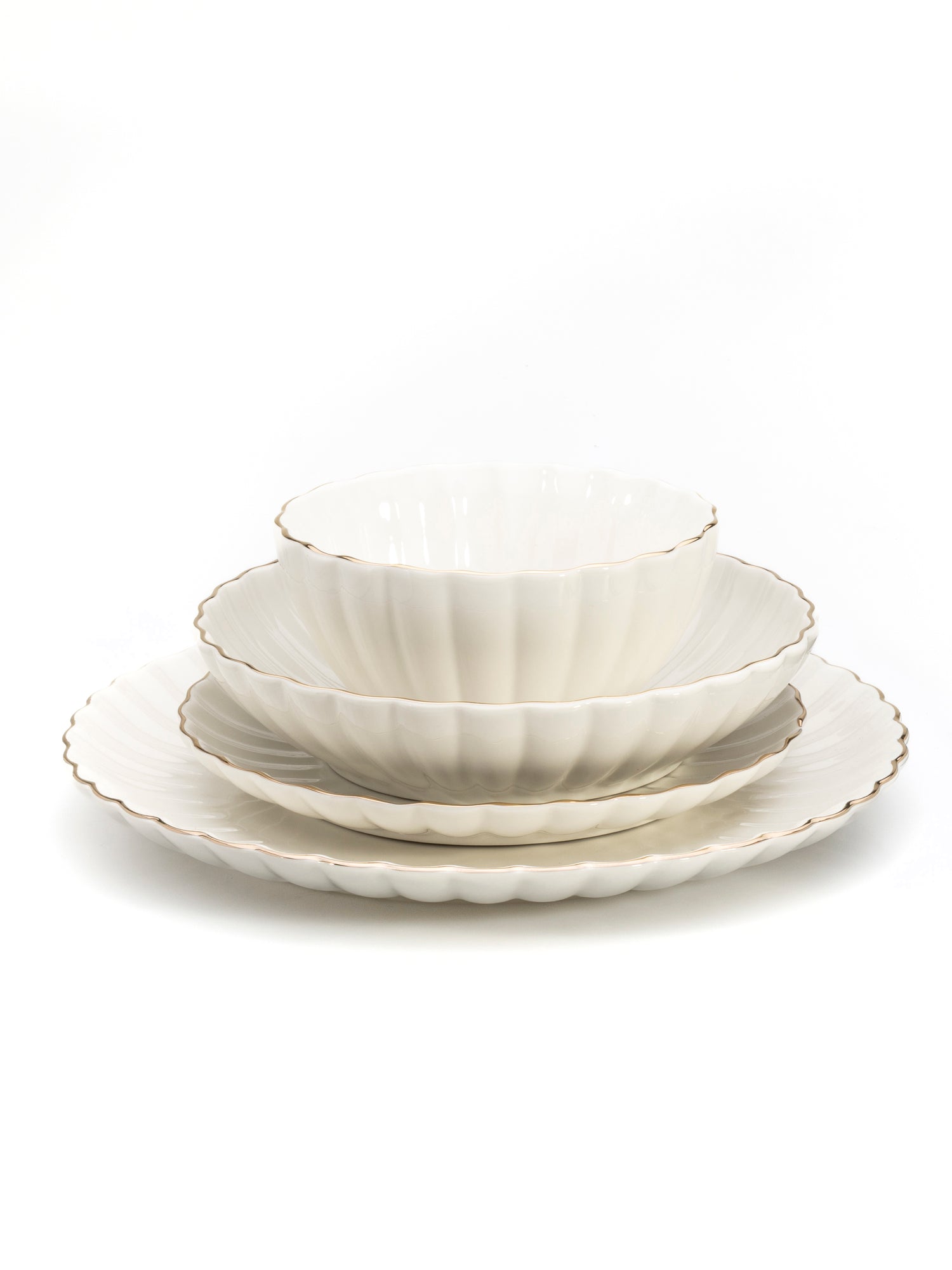 Lotus White Teller-Set 24-teilig