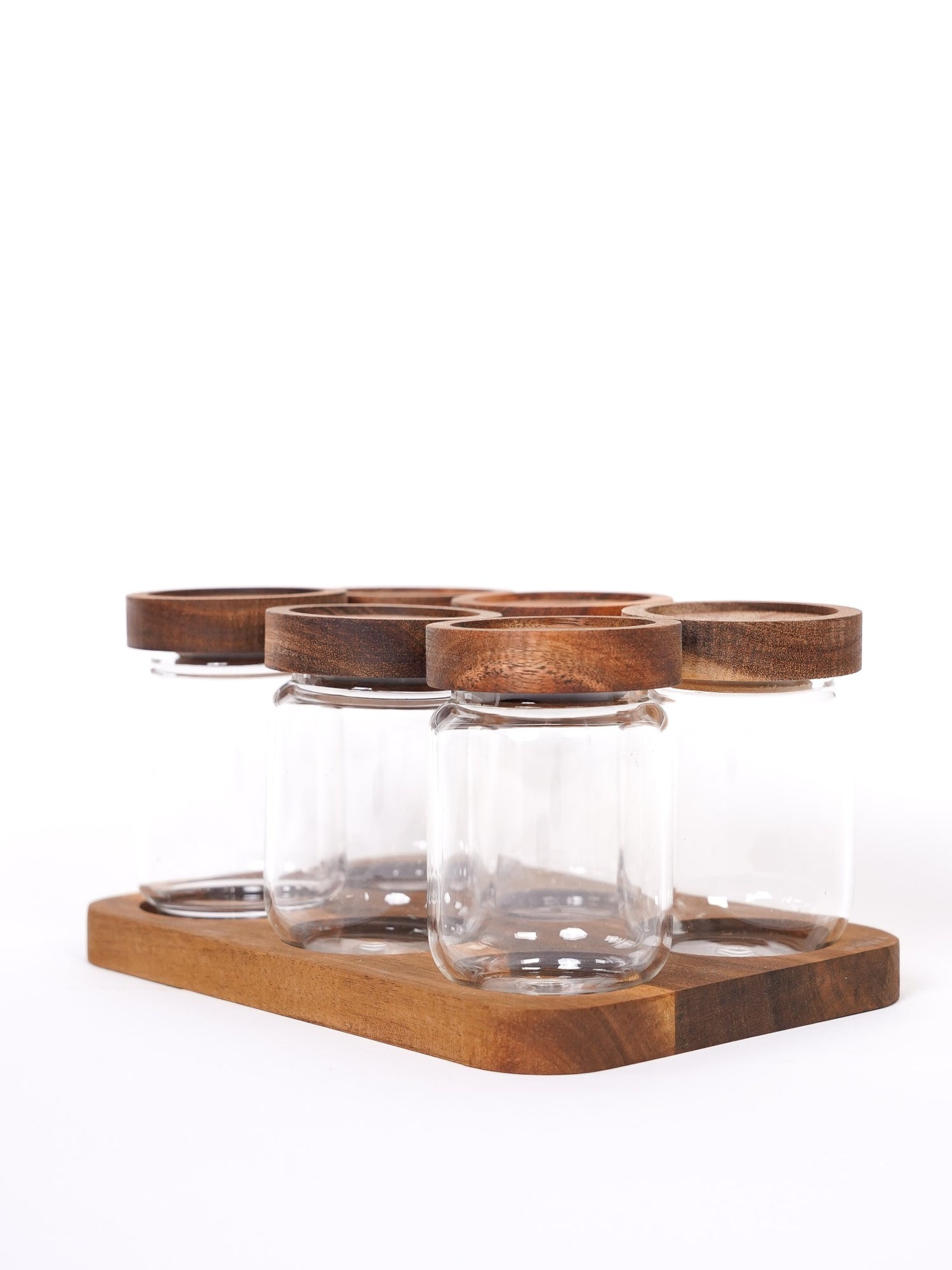 Mini-Gewürzdosen 6er Set mit Holzbrett