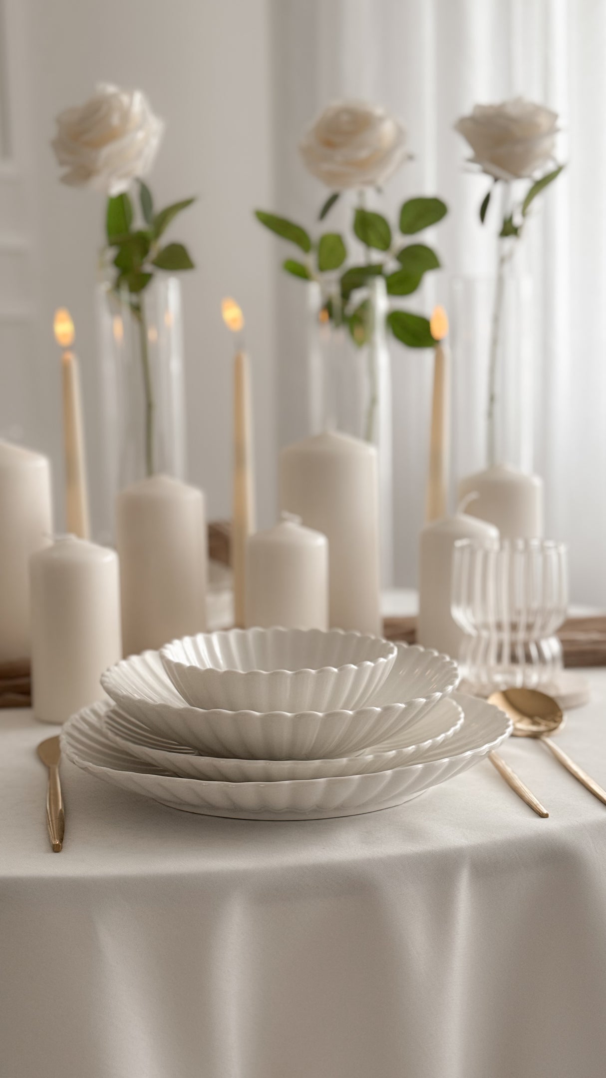 Lotus White Flower Teller-Set