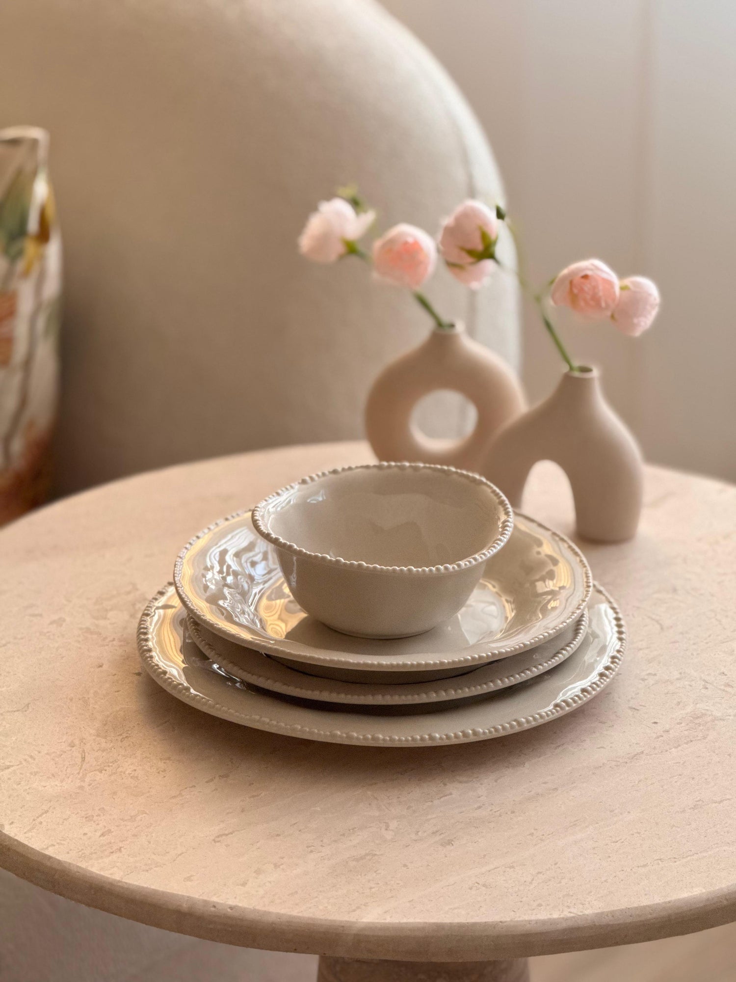 Pearl Teller-Set Beige 24-teilig