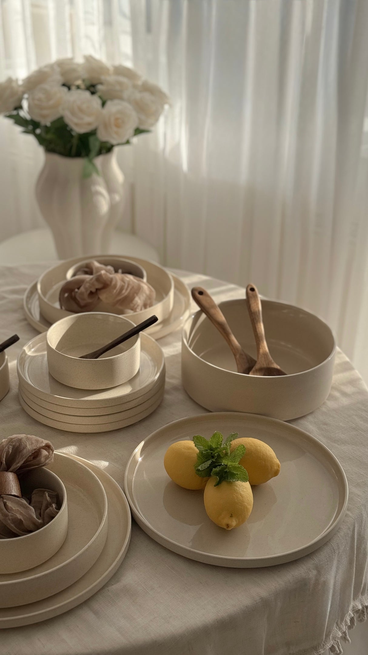 Granit Beige Teller-Set 25-teilig