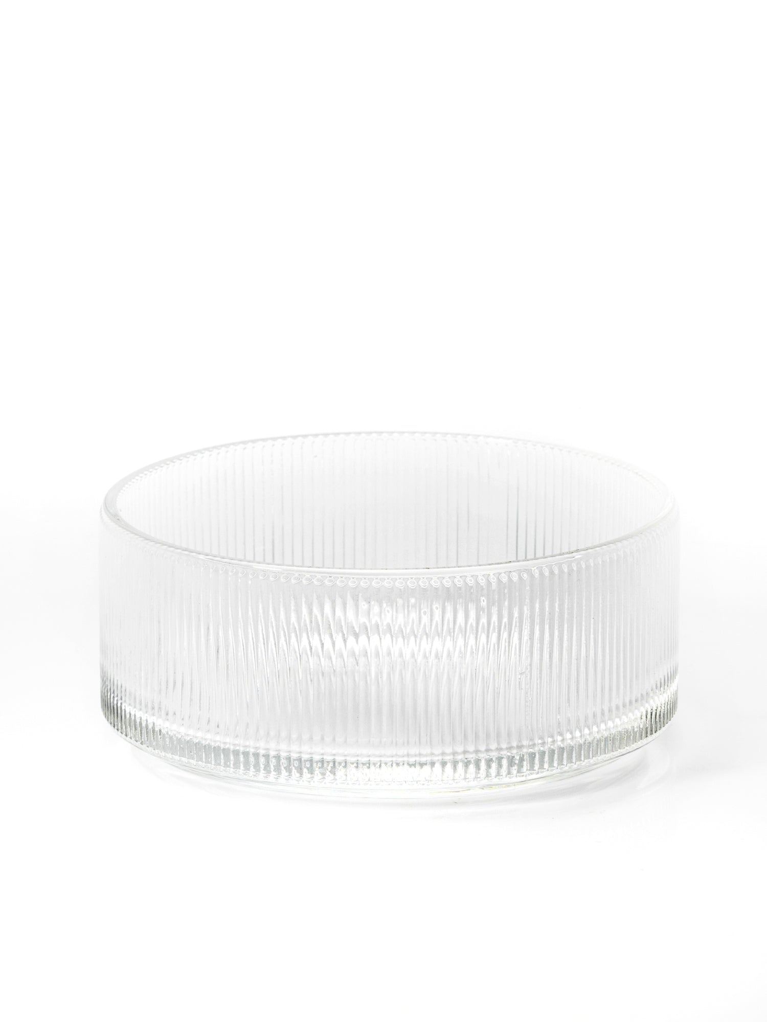Grand bol en verre rainuré
