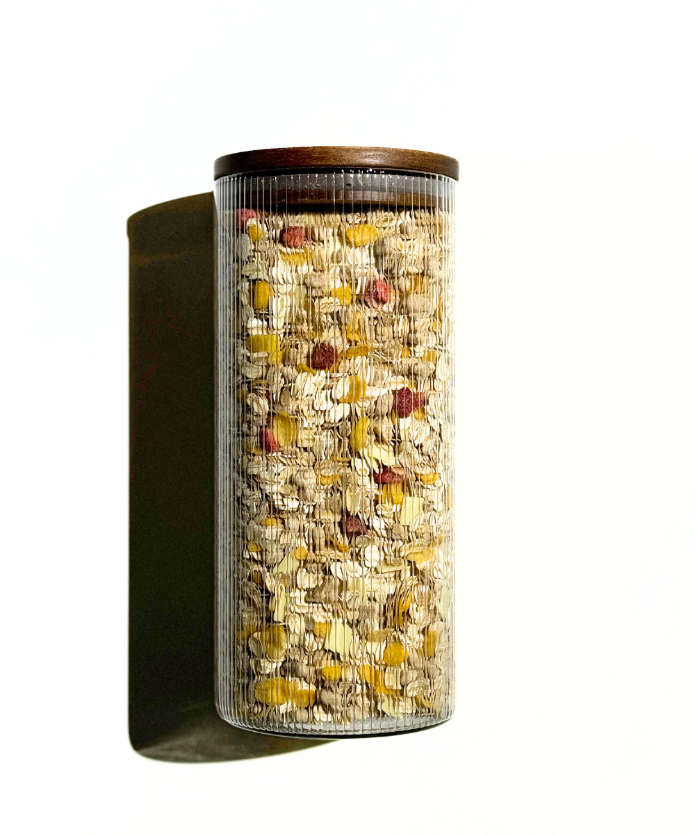 Vorratsgläser Stripe Akaziendeckel 2er Set