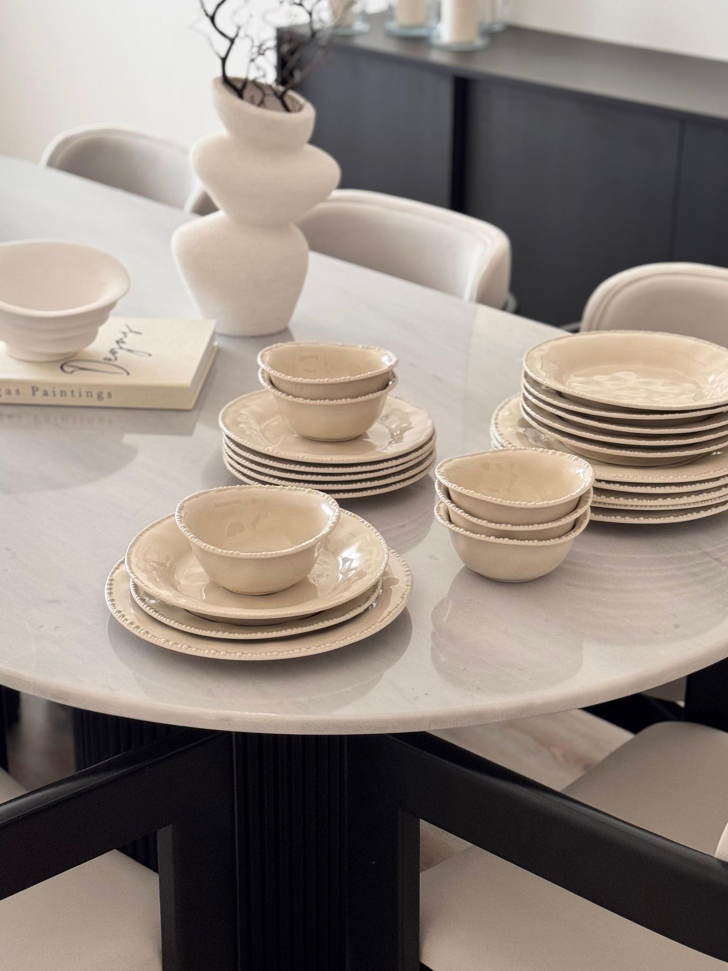 Pearl Teller-Set Beige 24-teilig