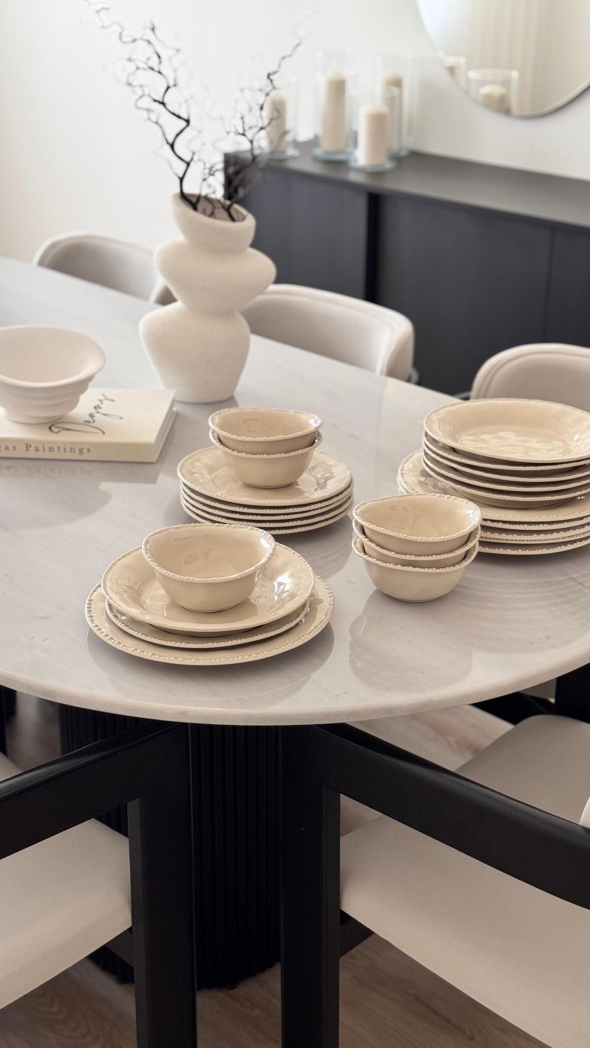 Pearl Teller-Set Beige 24-teilig