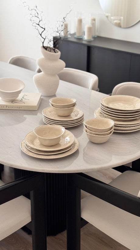 Pearl Teller-Set Beige 24-teilig