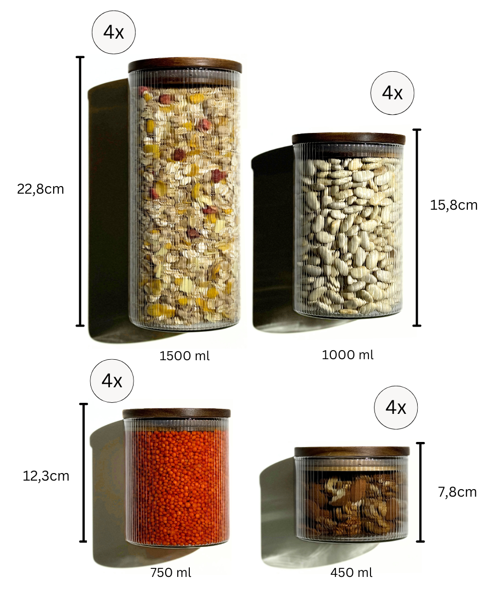 Vorratsgläser Akazie Stripe Sparset