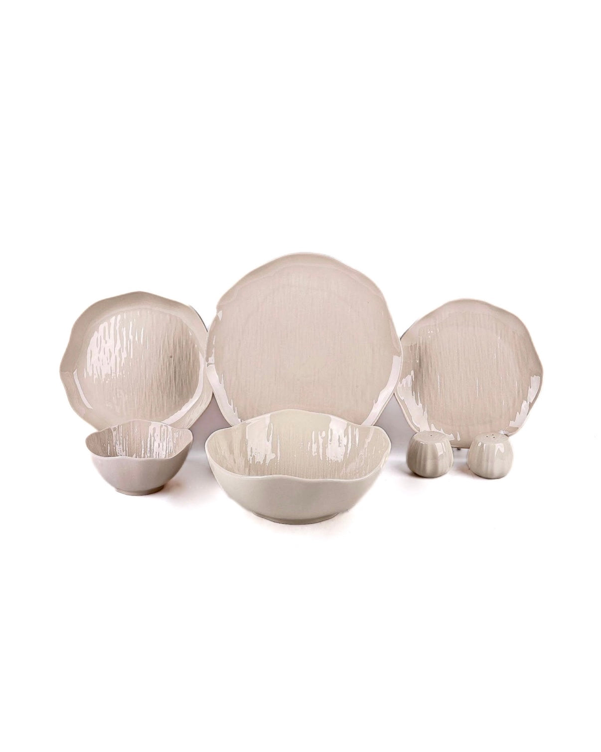 Cermico Beige Geschirr Set 27-teilig