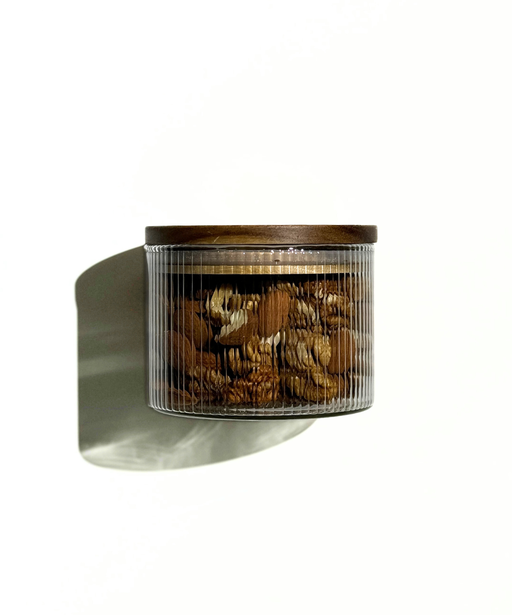 Vorratsgläser Stripe Akaziendeckel 2er Set