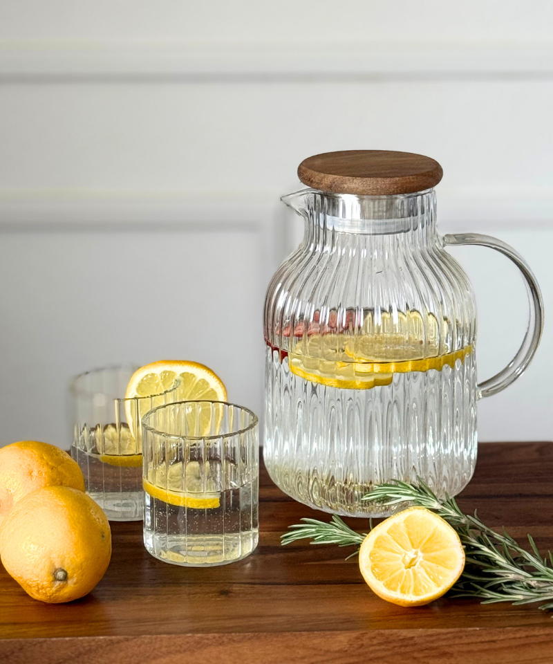 Relief Glaskaraffe 1800ml