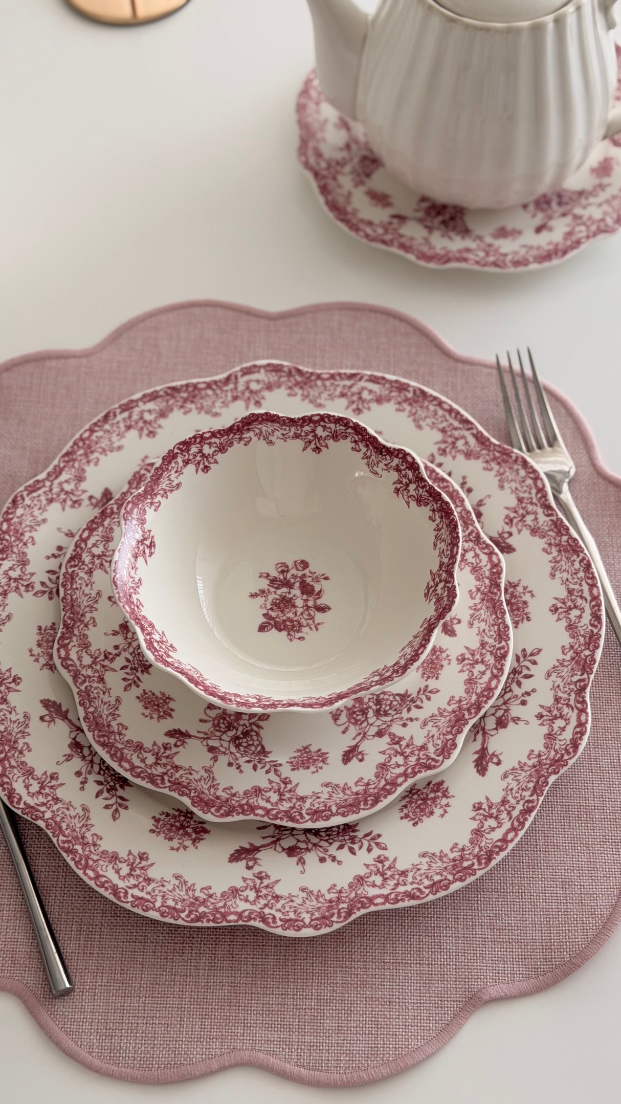 Vintage Red Teller - Set 25-Teilig