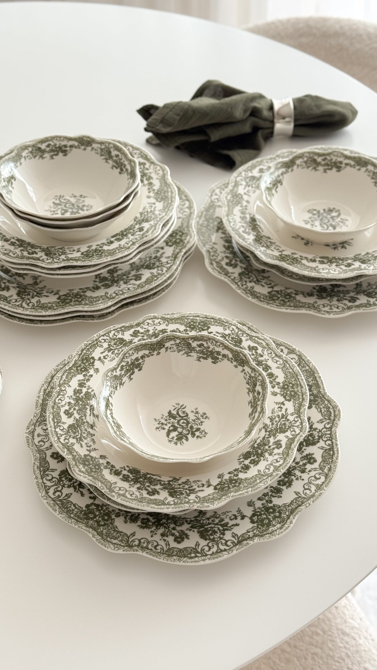 Vintage Green Teller - Set 25-Teilig