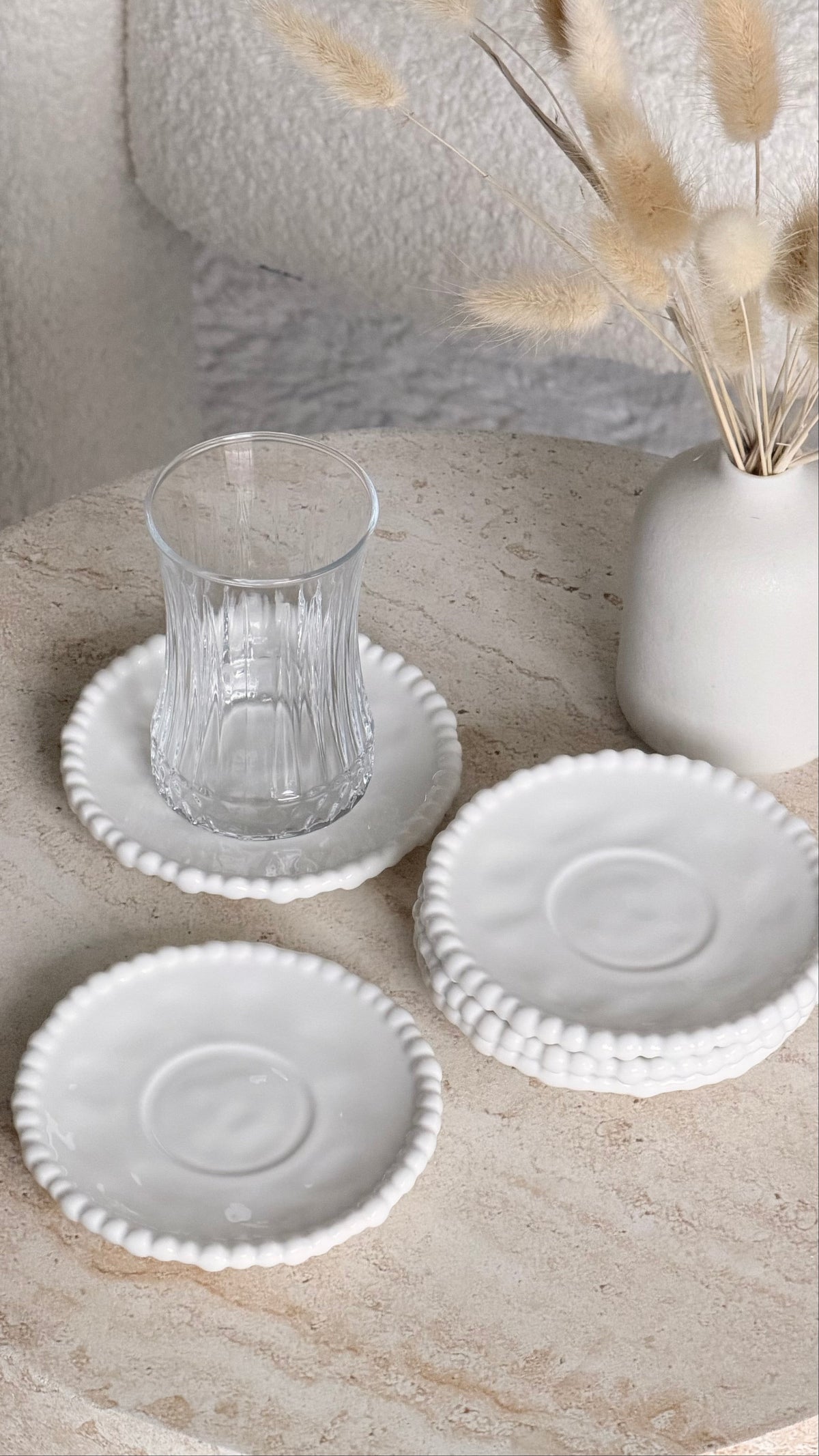 Pearly White Tee Untersetzer 6er Set