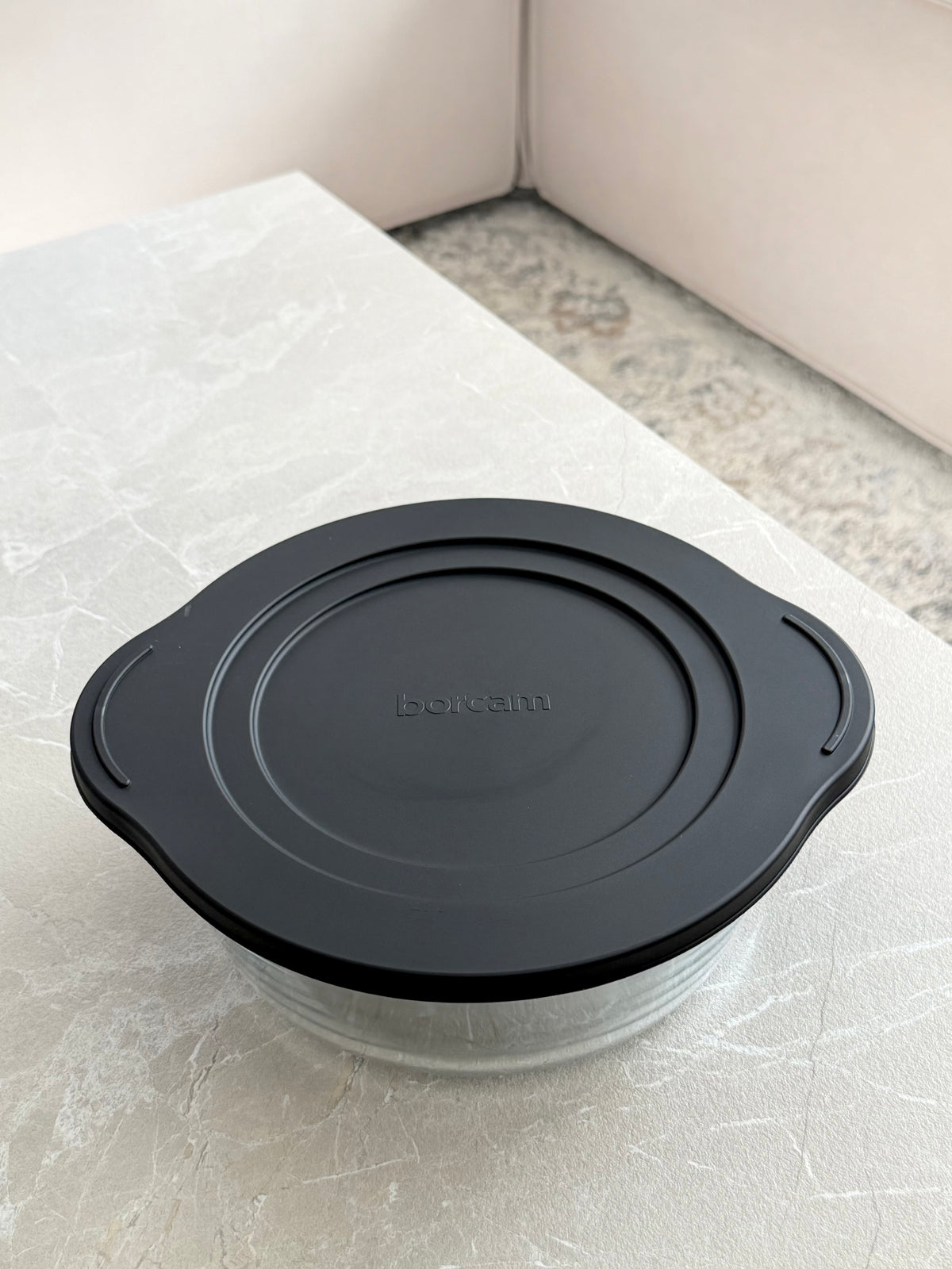 Borcam Rund mit schwarzem Plastikdeckel