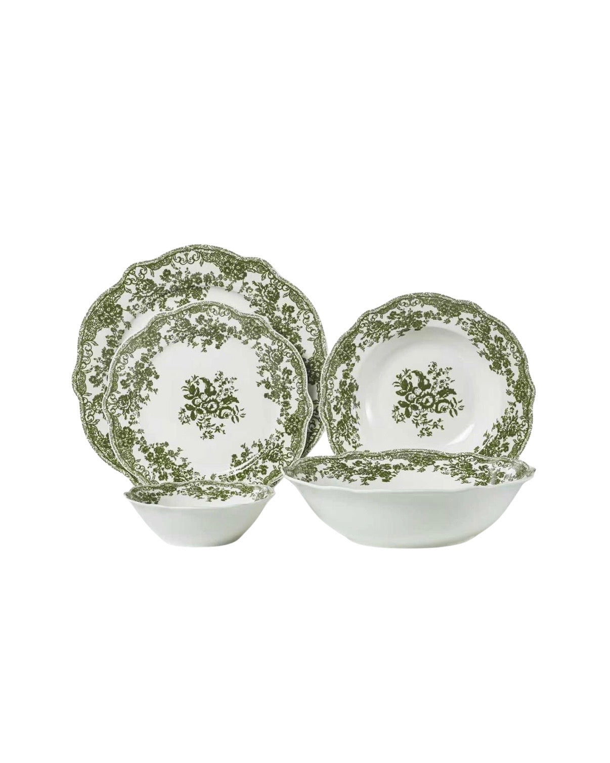 Vintage Green Teller - Set 25-Teilig