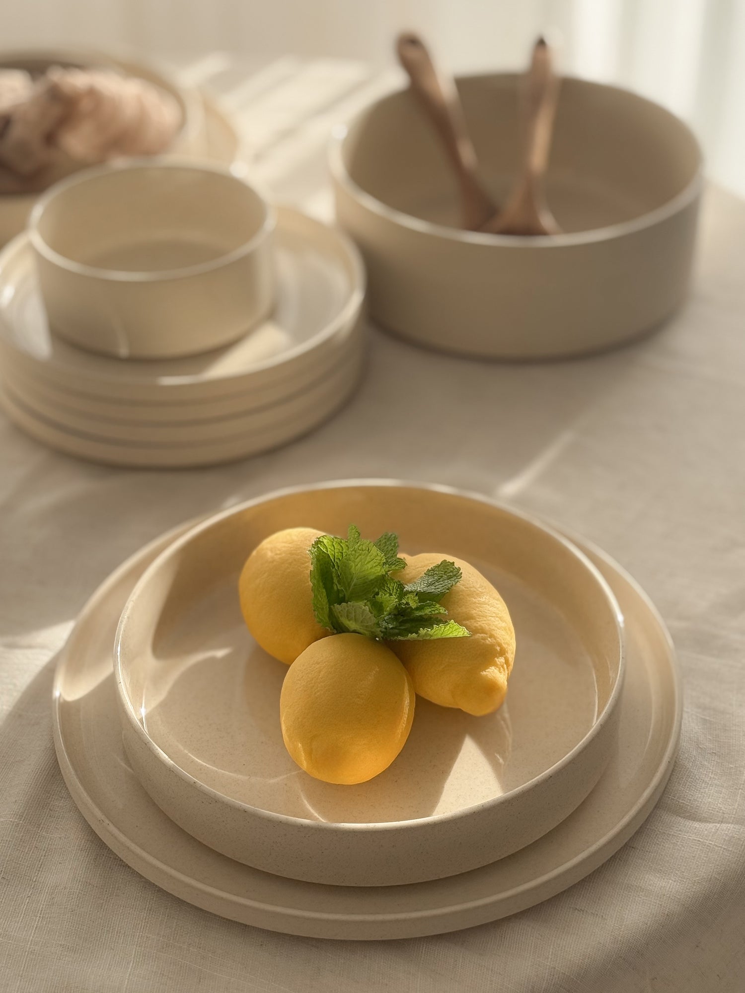 Granit Beige Teller-Set 25-teilig – Eka Store