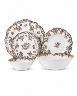 Vintage Brown Teller - Set 25-Teilig