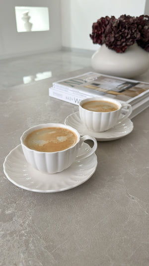 Lotus White Kaffee-Set für 6 Personen