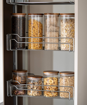 Vorratsgläser Stripe Akaziendeckel 2er Set