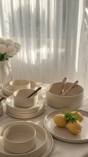 Granit Beige Teller-Set 25-teilig