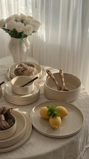 Granit Beige Teller-Set 25-teilig