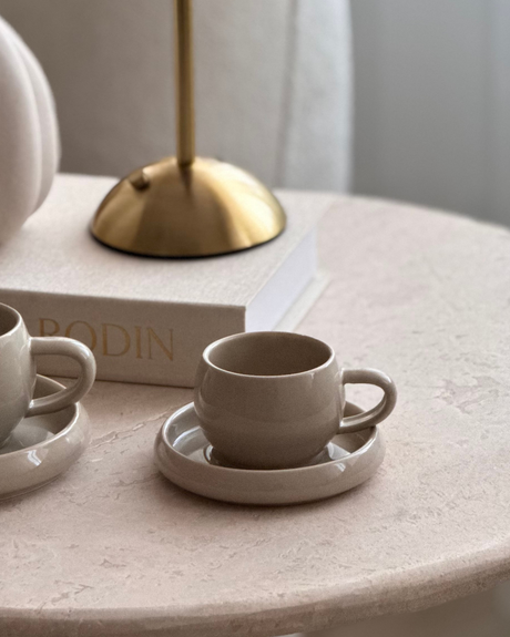 Lissa Bonna Beige Mokka Tassen Set für 6 Personen