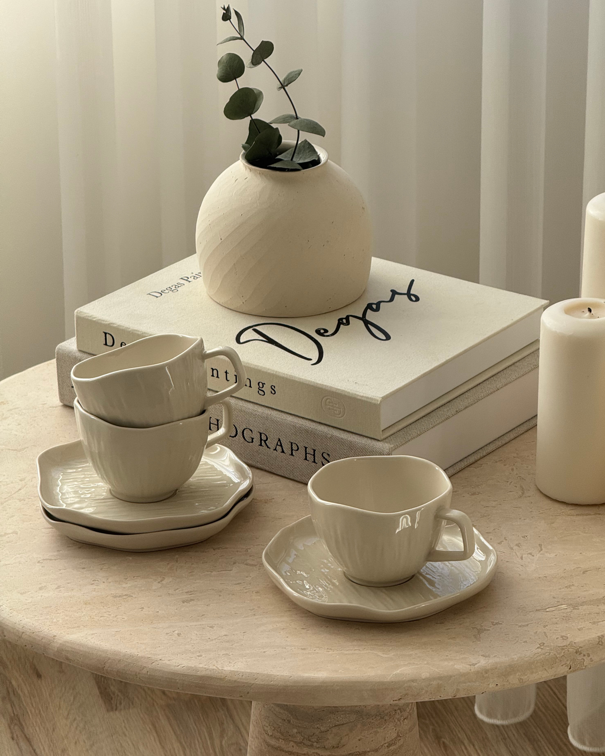 Cermico Beige Kaffee-Set