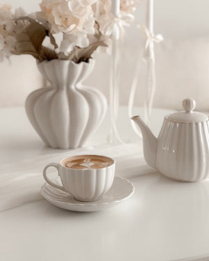 Lotus White Kaffee-Set für 6 Personen