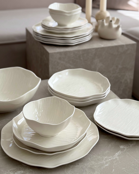 Cermico White Geschirr Set 27-teilig