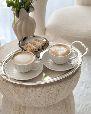Lotus White Kaffee-Set für 6 Personen