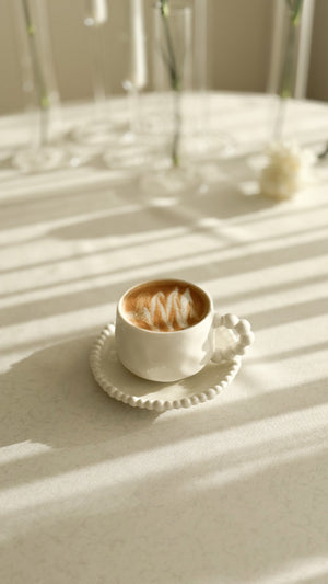 Pearly White Kaffeetassen Set