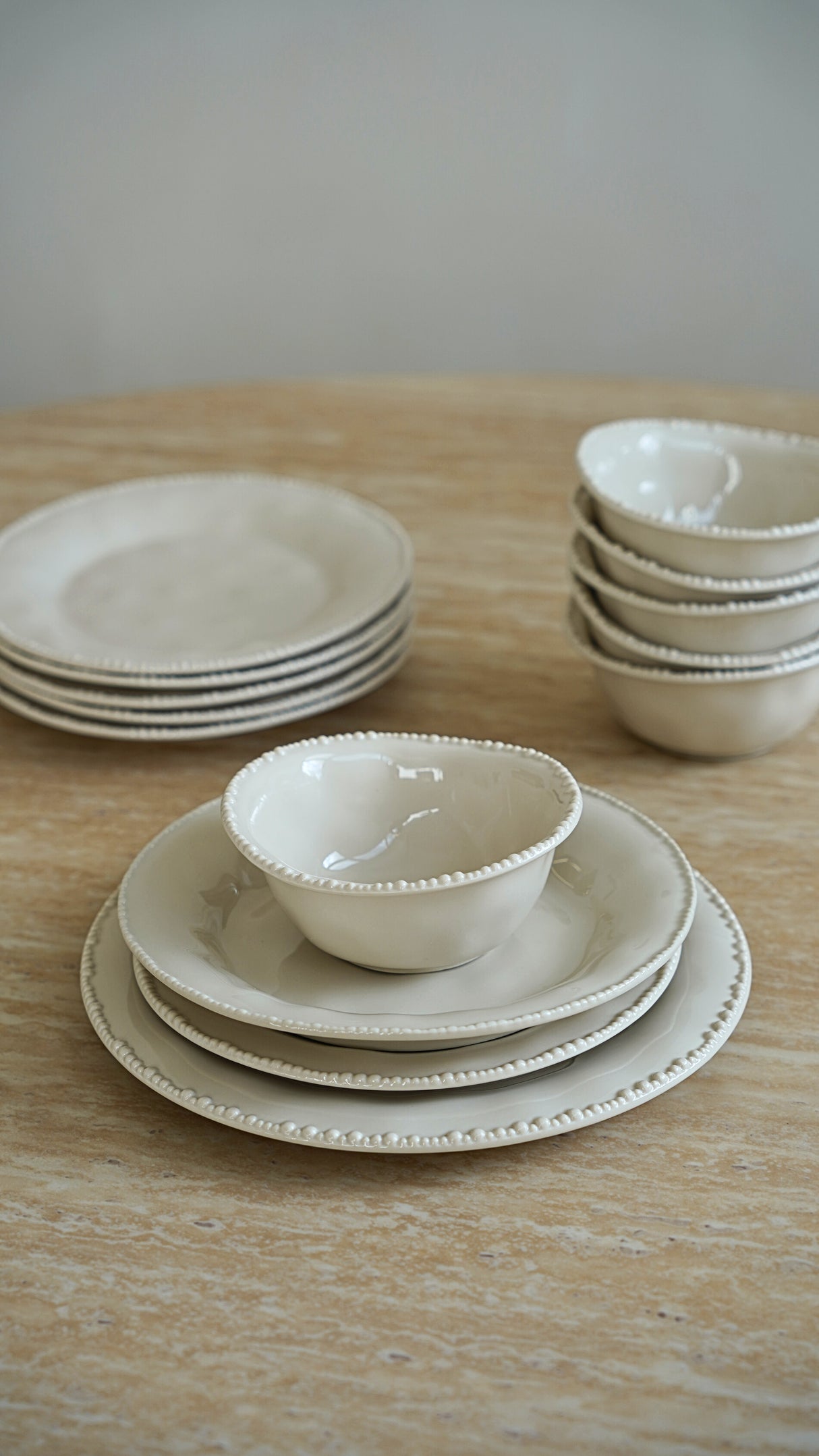 Pearl Teller-Set Beige 24-teilig