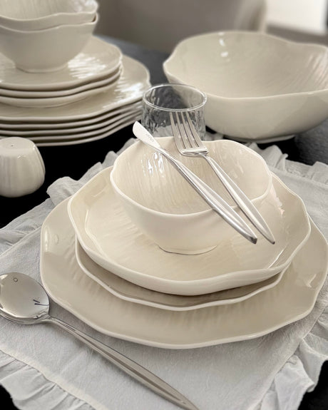 Cermico White Geschirr Set 27-teilig
