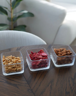 Rillen Glas Schale Kare 6er Set