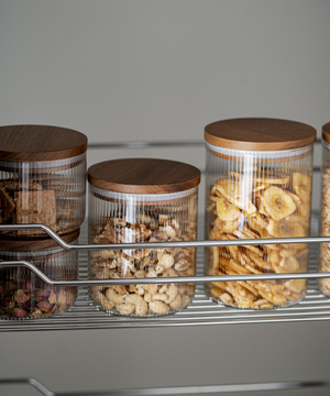 Vorratsgläser Stripe Akaziendeckel 2er Set