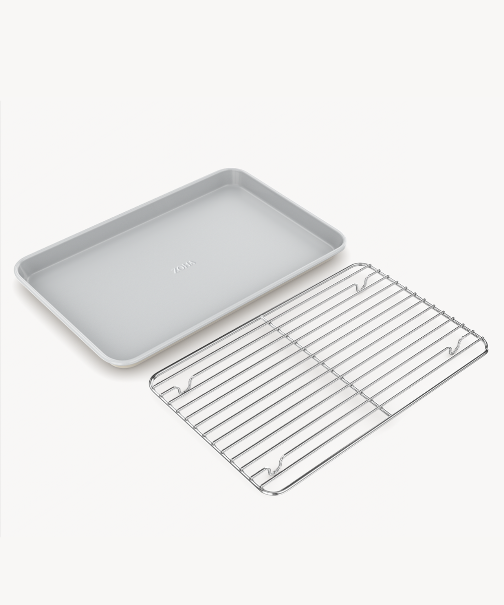 Backblech mit Auskühlgitter Beige