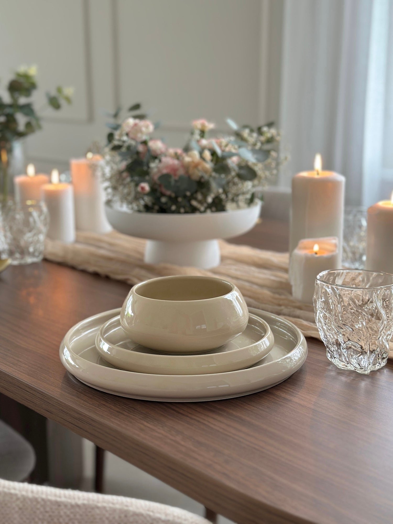 Bondy Beige Teller-Set 25-teilig – Eka Store