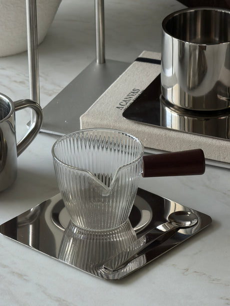 Glas Stripe Akazien Soßenspender 120ml