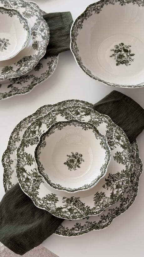 Vintage Green Teller - Set 25-Teilig