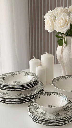 Vintage Green Teller - Set 25-Teilig