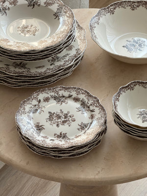Vintage Brown Teller - Set 25-Teilig
