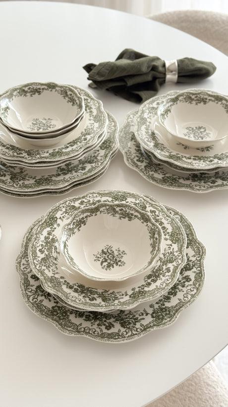 Vintage Green Teller - Set 25-Teilig